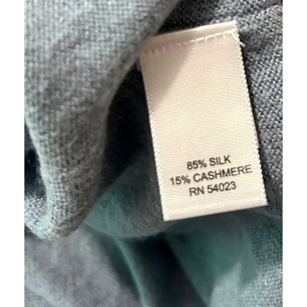 Banana Republic Mens Silk Cashmere Quarter Zip Sweater Blue Large 525986-04